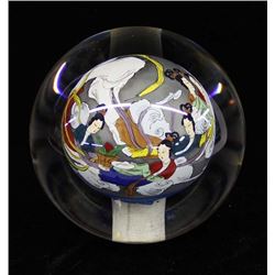 Glass Orb Reverse Painting Japanese Paperweight