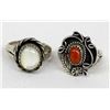 Image 1 : 2 Navajo Sterling Silver Mother of Pearl Rings