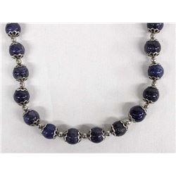 Sodalite and Sterling Bead Necklace