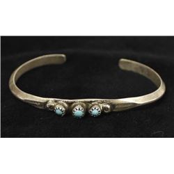 Vintage Native American Silver Turquoise Bracelet