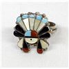 Image 1 : Zuni Sterling Inlay Sun God Ring, Size 10
