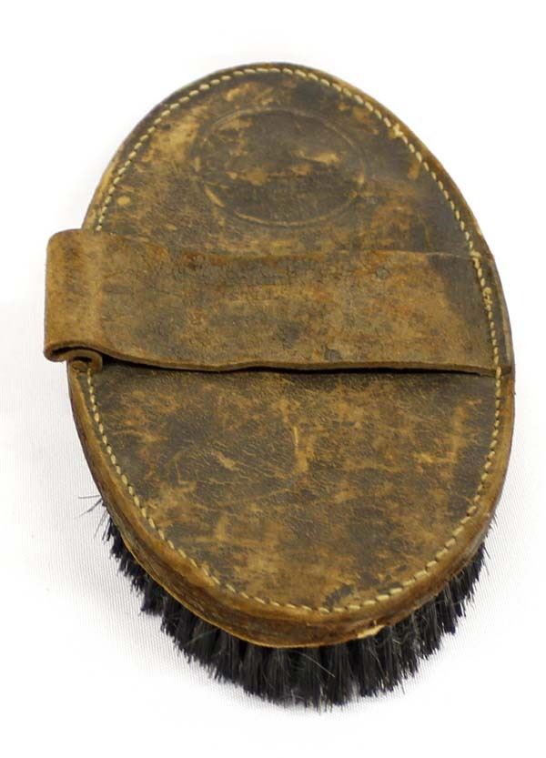 Antique Leather Horse Curry Brush
