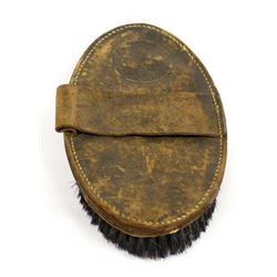 Antique Leather Horse Curry Brush