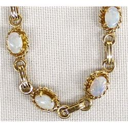 14K Gold and Opal Link Bracelet