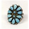 Image 1 : Vintage Navajo Sterling Turquoise Cluster Ring