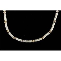 Navajo Sterling Silver and Heishi Bead Necklace