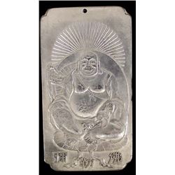 Antique Chinese Buddha Silver Bullion Bar