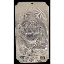 Antique Chinese Laughing Buddha Silver Bullion Bar