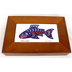 Salmon Legend Tile & Wood Box by Joe Wilson