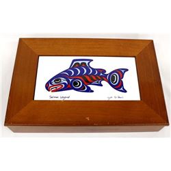 Salmon Legend Tile & Wood Box by Joe Wilson