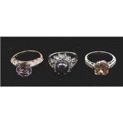 3 Ladies Costume Jewelry Rings