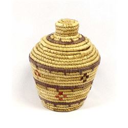 Northwest Coast Eskimo Lidded Basket