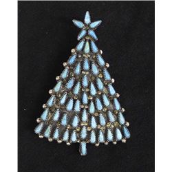 Navajo Silver Turquoise Christmas Tree Pin Pendant