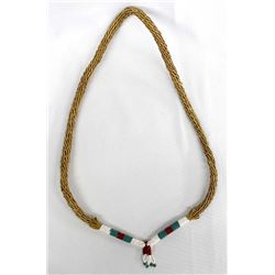 Northern Plains Indian Beaded Sweetgrass Necklace