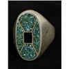 Image 1 : Vintage Navajo Sterling & Chip Inlay Ring, Sz 11.5