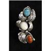 Image 1 : Vintage Navajo Sterling Multi-Stone Ring, Size 8