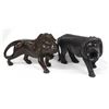 Image 1 : 2 African Carved Wood Lion Sculptures