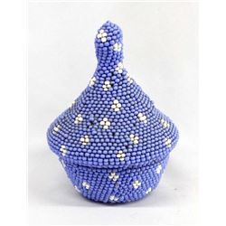 Beaded South African Tutsi Lidded Basket