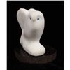 Image 2 : Carved White Marble Owl on Wood Base
