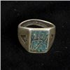Image 1 : Vintage Navajo Sterling Chip Inlay Turquoise Ring