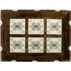 Image 1 : Mexican Hand Carved Wood and Tile Tray