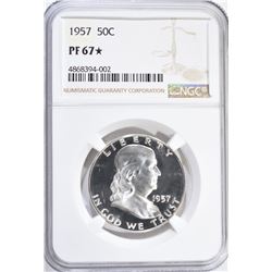 1957 FRANKLIN HALF DOLLAR, NGC PF-67*