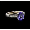 Image 1 : 14KT White Gold 2.07 ctw Tanzanite and Diamond Ring