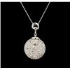 Image 1 : 14KT White Gold 2.75 ctw Diamond Pendant With Chain