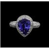 Image 2 : 2.60 ctw Tanzanite and Diamond Ring - 14KT White Gold