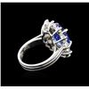 Image 3 : 14KT White Gold 6.57 ctw Tanzanite and Diamond Ring