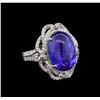 Image 1 : 14KT White Gold 14.42 ctw Tanzanite and Diamond Ring