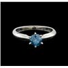 Image 2 : 14KT White Gold 0.67 ctw Round Cut Fancy Blue Diamond Solitaire Ring