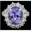 Image 1 : 14KT White Gold 7.59 ctw Tanzanite and Diamond Ring