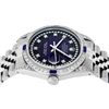 Image 7 : Rolex Mens Stainless Steel Diamond Lugs Blue Vignette & Sapphire Datejust Wristw