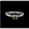 Image 2 : 14KT White Gold 0.71 ctw Round Cut Fancy Brown Diamond Solitaire Ring