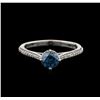 Image 2 : 0.83 ctw Blue Diamond Ring - 14KT White Gold