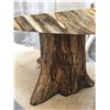 Image 5 : Handmade, One Of A Kind Solid Poplar Oval Coffee Table With Pine Burl Base