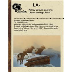 Kelley Coburn painting-”Rams on High Point”