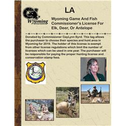 2019 Commissioner's License for Elk, Deer, or Pronghorn