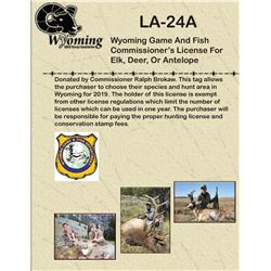 2019 Commissioner's License for Elk, Deer, or Pronghorn