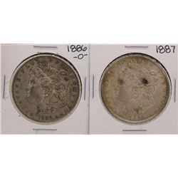 Lot of 1886-O & 1887 $1 Morgan Silver Dollar Coins