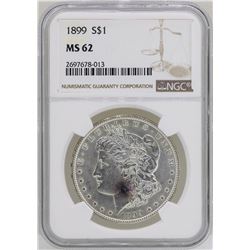 1899 $1 Morgan Silver Dollar Coin NGC MS62