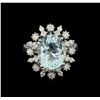 Image 2 : 4.3 ctw Aquamarine and Diamond Ring - 14KT White Gold