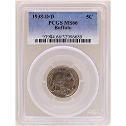 1938-D/D Buffalo Nickel Coin PCGS MS66