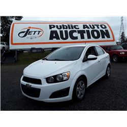 B3 --  2012 Chevrolet Sonic Lt , White , 179780  KM's