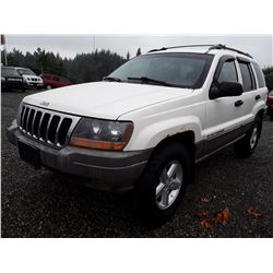J5 --  2000 Jeep GrandCherokee Laredo , White , 190357  KM's