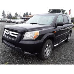 K6 -- 2008 HONDA PILOT SE SUV, BLACK, 153838 KMS DEC'S, OOP QB