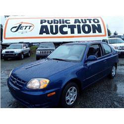 A8 D --  2006 Hyundai Accent GS , Blue , 248808  KM's