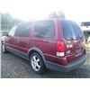 Image 4 : O2 -- 2005 PONTIAC MONTANA VAN, RED, 224724 KMS