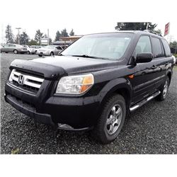 K6 -- 2008 HONDA PILOT SE SUV, BLACK, 153838 KMS DEC'S, OOP QB